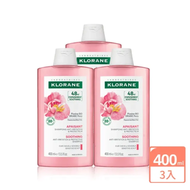 【KLORANE 蔻蘿蘭】速效舒敏洗髮精400ml三入組