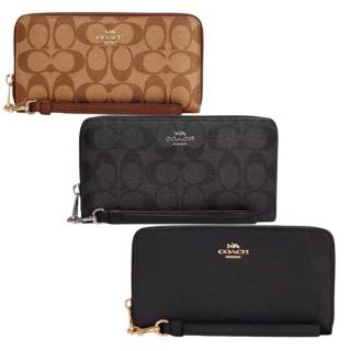 【COACH】經典LOGOㄇ型拉鍊可拆手拿長夾-多色可選(coach 女夾 女長夾 女生皮包 贈非原廠紙盒)
