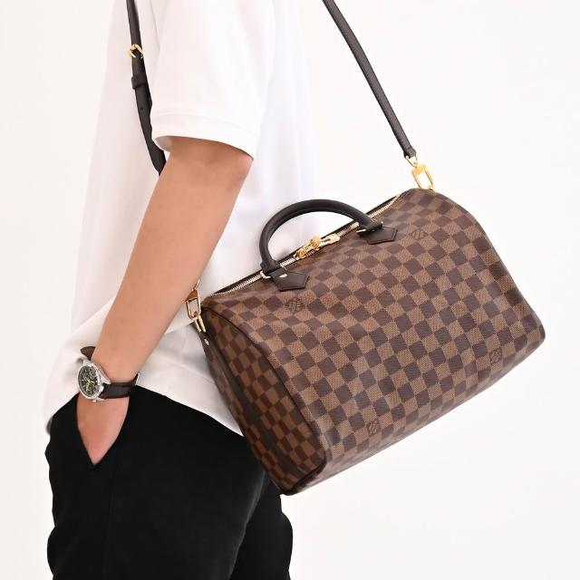 LV LOUIS VUITTON路易威登 N40590 SPEEDY BANDOULIERE 30 經典棋盤格紋手提/斜背兩用波士頓包
