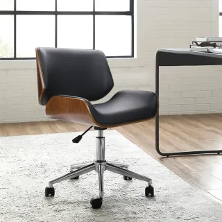 【E-home】蘭可舒適曲木無扶手可調式電腦椅 四色二款可選(辦公椅 會議椅 無扶手 美甲)