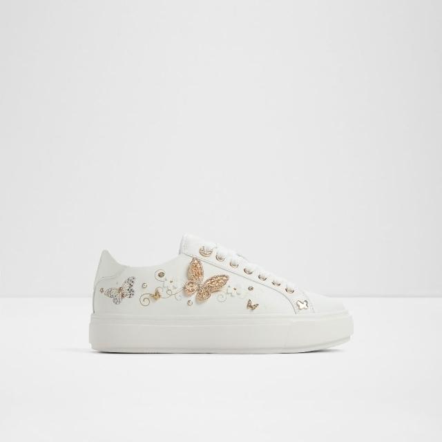 【ALDO】SAXONY-璀璨蝴蝶裝飾綁帶小白鞋-女鞋(白色)