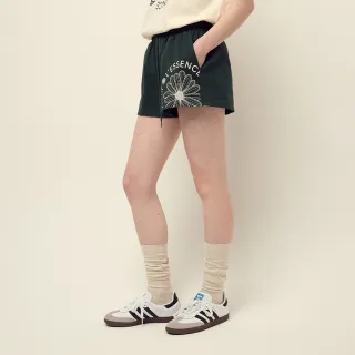 【MARDI MERCREDI】印花運動短褲 橄欖綠 經典小雛菊 奶油花 徽章 舒適 純棉 COTTON SHORTS ACTIF EMBLEM