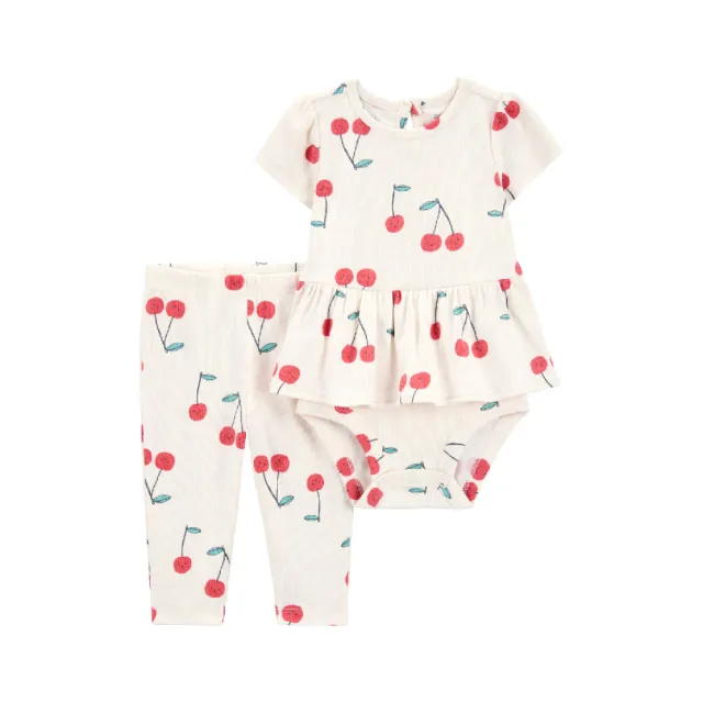 【Carter’s官方授權】嬰兒夏日短袖2件組套裝（包屁衣/長褲）－多款任選(原廠公司貨 童裝 嬰兒裝)