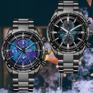 【CITIZEN 星辰】限量宇宙登月光動能全球電波萬年曆世界時區腕錶 42mm(AT8285-68Z AT8286-65E)