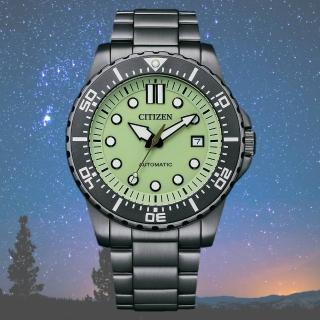 【CITIZEN 星辰】夜光型者潛水機械男錶 黑 43mm(NJ0177-84X)