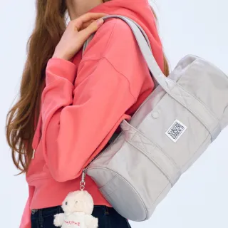 【MARITHE FRANCOIS GIRBAUD】官方旗艦 經典LOGO旅行袋 MFG 圓筒包(淺灰)