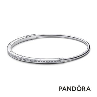 【Pandora 官方直營】Pandora Signature 經典 I-D 寶石密鑲手環-925銀