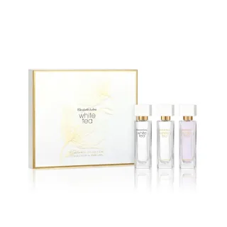 【伊麗莎白雅頓】官方直營 白茶迷你香水套組/禮盒 交換禮物(白茶淡香精+白茶香水+白茶粉紅蒼蘭香水)