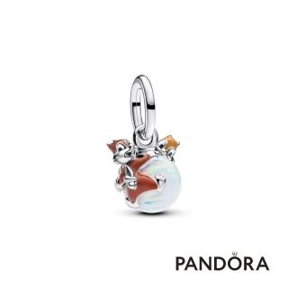 【Pandora 潘多拉】迪士尼《奇奇與蒂蒂》造型聖誕樹裝飾球吊飾-絕版品