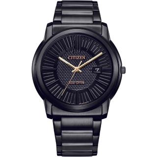 【CITIZEN 星辰】環保光動能時尚紳士男錶 黑 42mm(AW1217-83E)