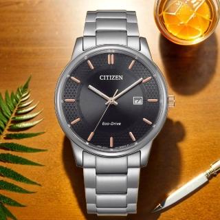 【CITIZEN 星辰】光動能簡約經典對錶 男錶 黑 40mm(BM6977-70E)