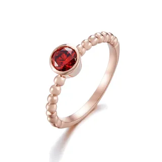 【Angemiel 安婕米】925純銀戒指 幸福(玫金紅)