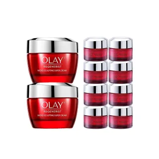 【OLAY 歐蕾】618限定★膠原大紅瓶乳霜買2送14限量組(新生高效緊緻護膚霜50gx2+14gx8+化妝水x5+面膜x1)