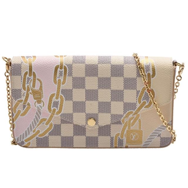 LV LOUIS VUITTON路易威登 N40466 經典 Félicie Pochette Damier 帆布斜背包
