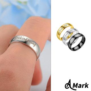 【A MARK】鈦鋼戒指 印字戒指/潮流印字keep fucking going設計6MM寬316L鈦鋼戒指(3色任選)