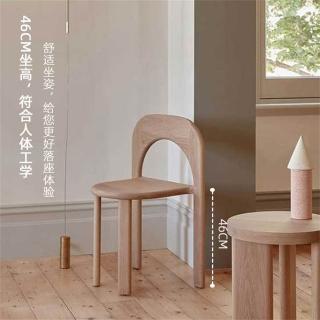 【超微米】北歐實木餐椅 日式簡約現代椅子 靠背椅 可疊放凳子 咖啡廳民宿休閑椅(實木可疊放休閑椅)