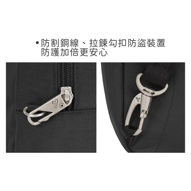 【Travelon】美國 單肩防盜斜背包 黑 / 側背包 斜背包 防搶包 防盜包 出國 男包 RFID