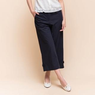 【perng yuh 芃諭名品】都會約雅 條紋 七分 寬管褲(2025 SS Collection｜4A春夏新品上市)