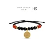 【周大福】CLOT聯名 赤玄凝玉黃金鑄幣紅黑玉髓手鍊(手繩可調整)