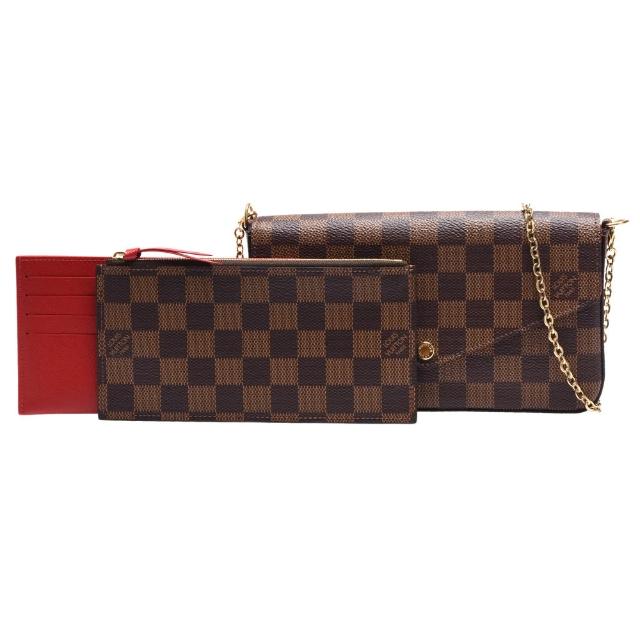 【Louis Vuitton 路易威登】N63032 POCHETTE FELICIE系列手拿/斜背包(紅色)