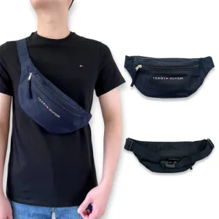 【Tommy Hilfiger】中性款 腰包/胸包/側背包 經典字母 軟質帆布 小款 隨身包