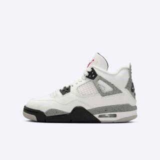 【NIKE 耐吉】Air Jordan 4 OG GS 大童 運動休閒鞋 復刻 白水泥 AJ4 白灰黑(IB4171-100)