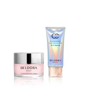 【BELDORA 蓓朵娜】彈潤保濕發光組(瀑布霜EX+極光CC霜SPF50+★★★★)