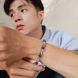 【天天水晶 TINGTING】魔鬼海藍寶x 紫水晶 設計款手鍊(溝通能力、保平安、開運、助智慧、遇貴人)