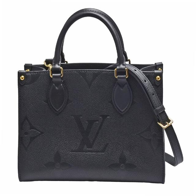 LV LOUIS VUITTON路易威登 M45653 ONTHEGO PM 經典 Empreinte 牛皮手提 / 斜背包