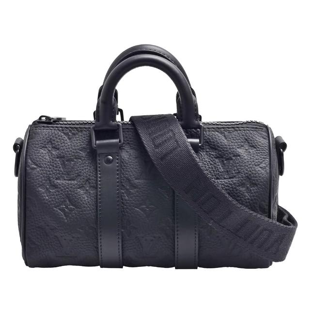 LV LOUIS VUITTON路易威登 M20900 經典 Keepall Bandoulière 25 Taurillon 牛皮手提/斜背包