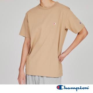 【Champion】官方直營 男款-BASIC 小C刺繡素面短袖TEE-摩卡色(C3-X352-782)