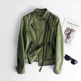 【巴黎精品】現貨+預購 真皮皮衣機車夾克(短版立領修身羊皮機車夾克女外套3色v1ao1)