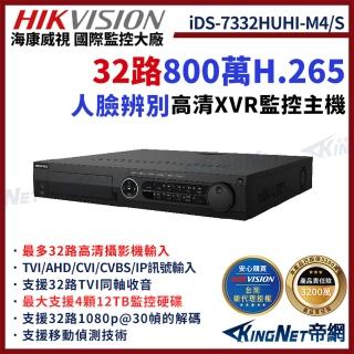 【KINGNET】HIKVISION 海康 帝網監視器 iDS-7332HUHI-M4/S 32路 800萬 四硬碟 DVR(網路監視器主機)