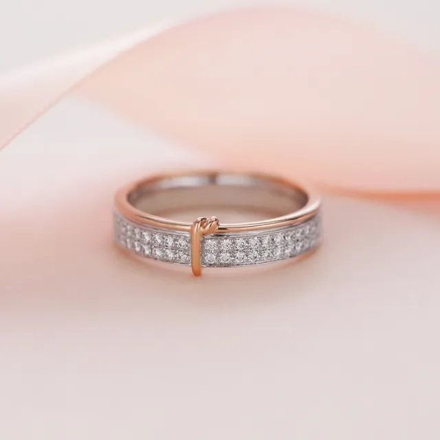 【PROMESSA】24分 同心結 18K金鑽石結婚戒指