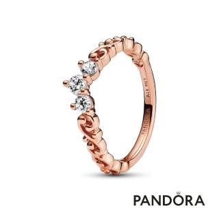 【Pandora 官方直營】高雅旋紋皇冠戒指-鍍14k玫瑰金-絕版品