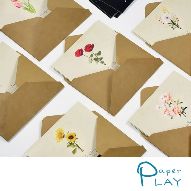 【Paper Play】萬用卡片-牛皮紙花語祝福創意萬用小卡 萬用卡 卡片(5款任選)