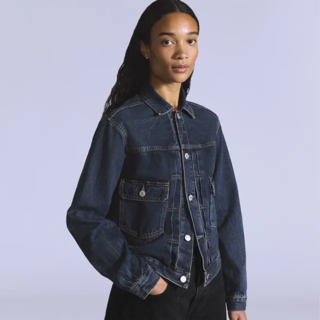 【LEVIS】BLUETAB™女款 日本製TYPE II二代丹寧牛仔外套 女生上衣 熱賣單品 A5884-0004