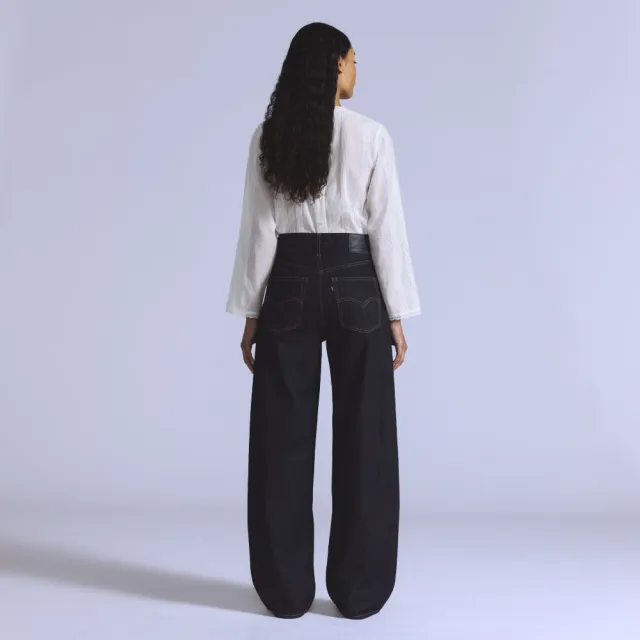 【LEVIS】BLUETAB™ Drop Barrel繭型丹寧牛仔寬褲 / 原色 女生牛仔褲 人氣新品 003J4-0000