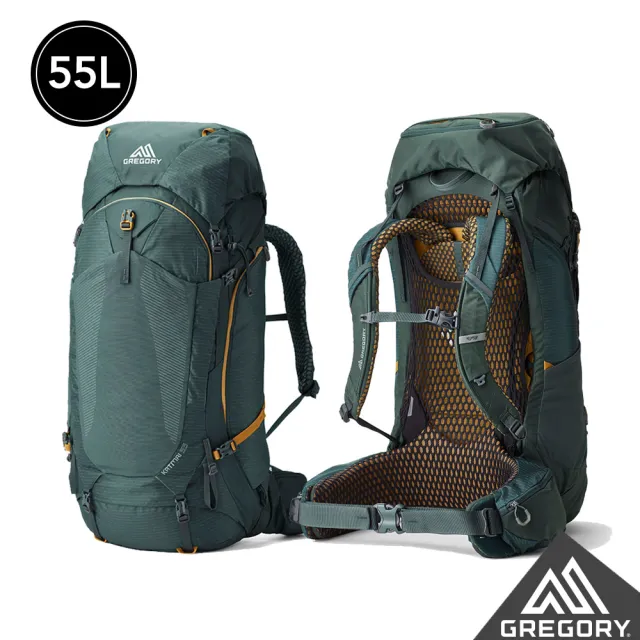 【Gregory官方直營】55L KATMAI 登山背包 異海藍 氧化綠 M/L(附雨罩 負重包 多日登山包 登山包)