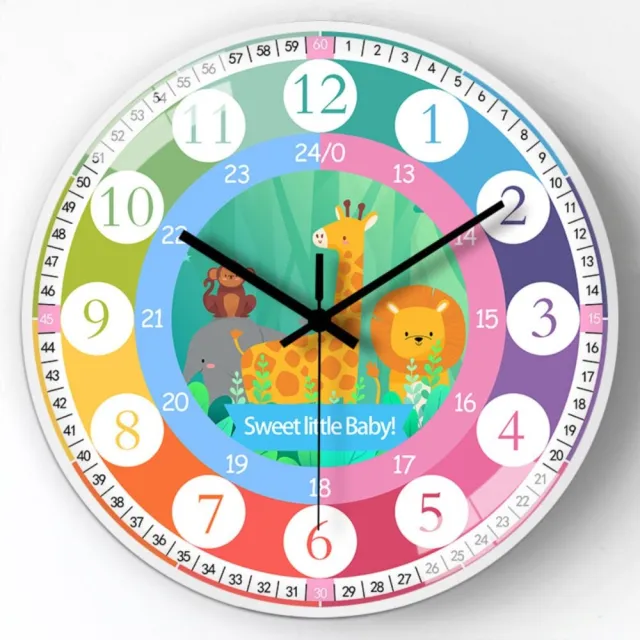 【TWBUY 台灣好購】兒童認知學習時鐘(幼教學習鐘 彩色掛鐘 益智)