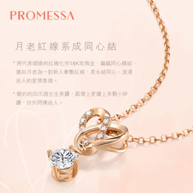 【PROMESSA】20分 18K玫瑰金 同心系列 鑽石項鍊