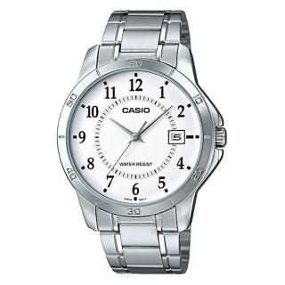 【CASIO】卡西歐簡約時尚鋼帶錶-白(MTP-V004D-7B)