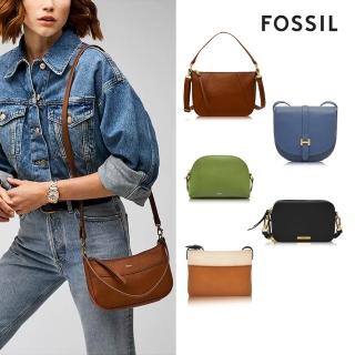 【FOSSIL 官方旗艦館】618狂歡｜經典百搭真皮斜揹包(多款任選 單一價)