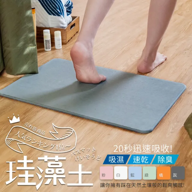 【樂嫚妮】3入組/加大加寬速乾吸水珪藻土地墊 60x39CM(吸水地墊、速乾踏墊)