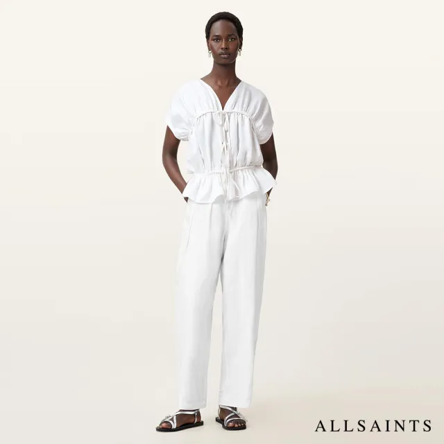 【ALLSAINTS】REMY 輕薄亞麻V 領造型上衣 W105PC(修身版型)