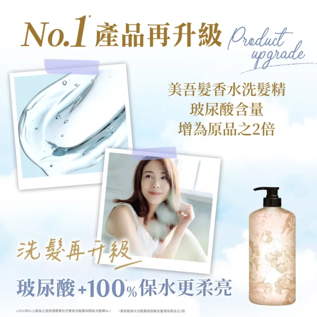【美吾髮】無矽靈 玻尿酸經典草本 洗髮精700ml x3入(葵花/仙草/檀香精油)