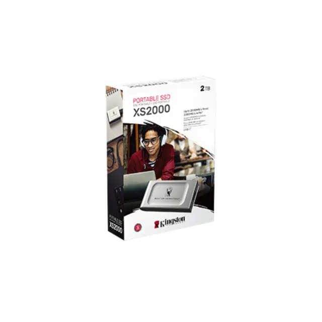 【Kingston 金士頓】XS2000 2TB USB 3.2 Gen 2x2 外接式 SSD 固態硬碟 - 銀色(SXS2000/2000GA)