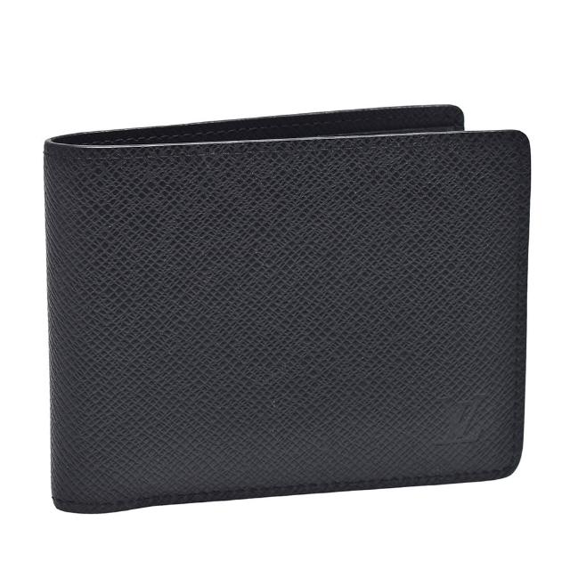 【Louis Vuitton 路易威登】M30531經典Taiga皮革MULTIPLE摺疊短夾(黑色)