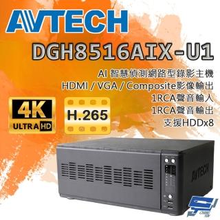 【CHANG YUN 昌運】昌運監視器 DGH8516AIX-U1 IP 網路型錄影主機 16路支援安裝8顆硬碟AI智慧偵測