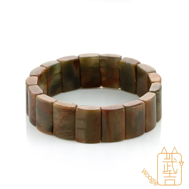 【Woogie武吉珠寶】能量加倍極密紅綠髮晶手排(17-18mm)